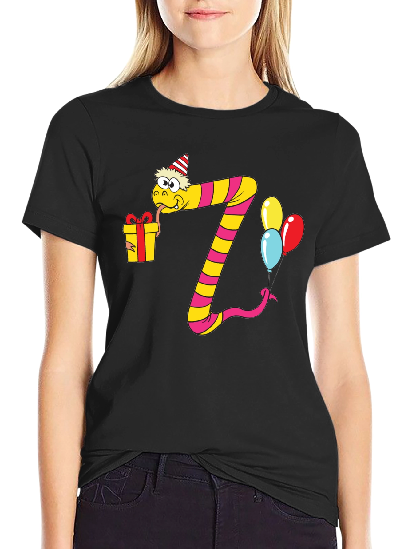 Birthday Snake Number 7 Graphic Tee