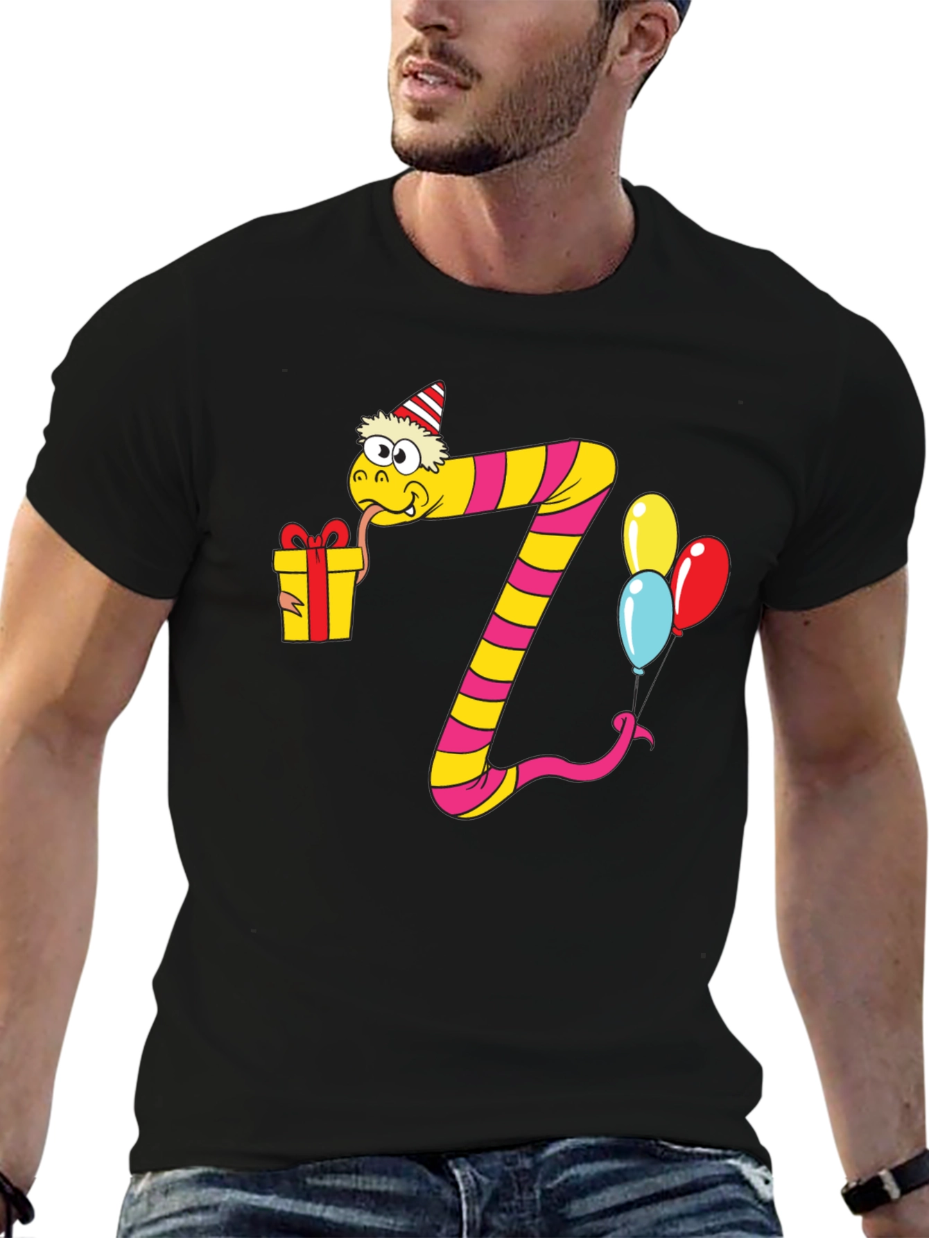 Birthday Snake Number 7 Graphic Tee