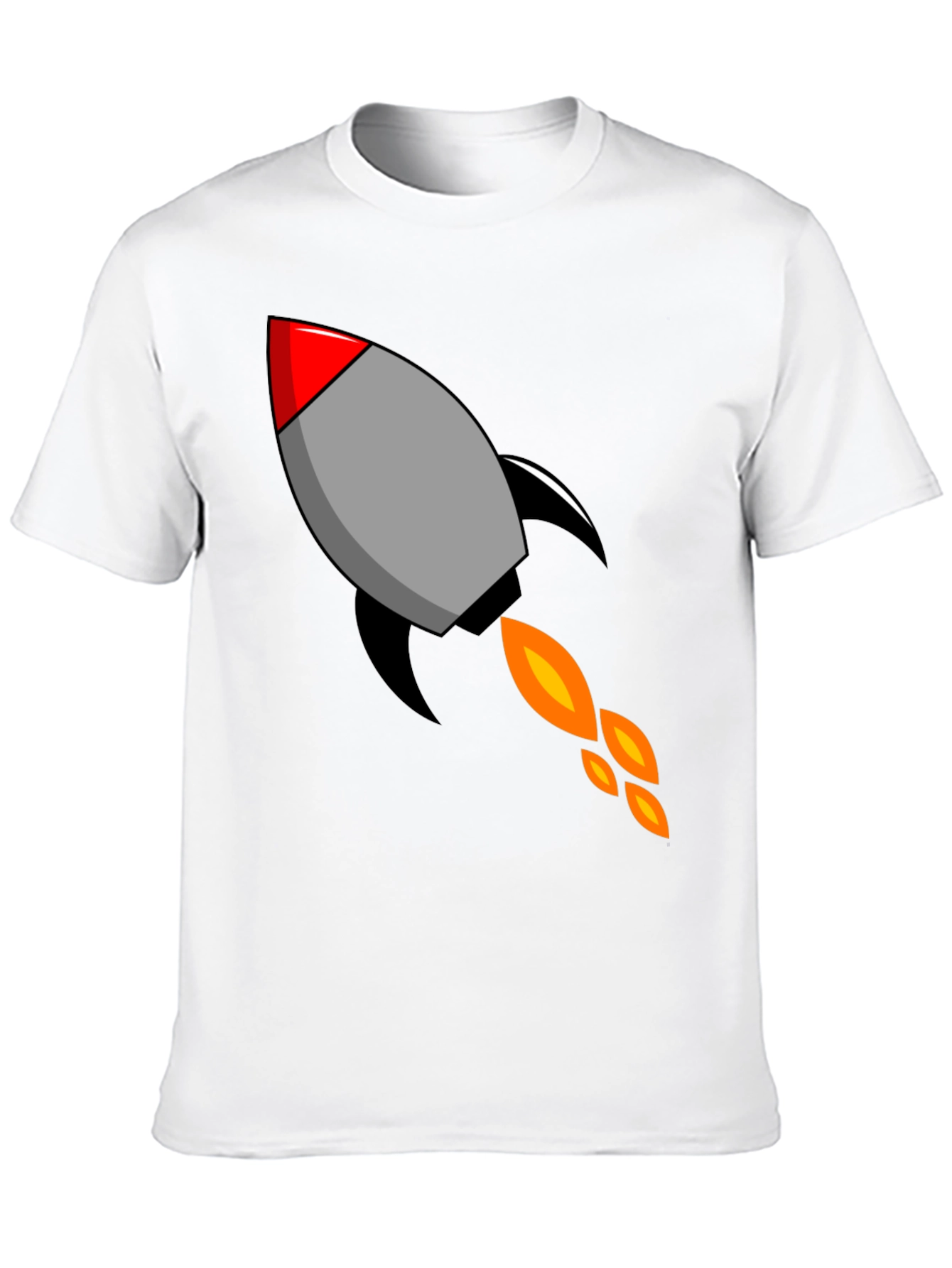 Rocket Graphic Black T-Shirt - Blast Off in Style!