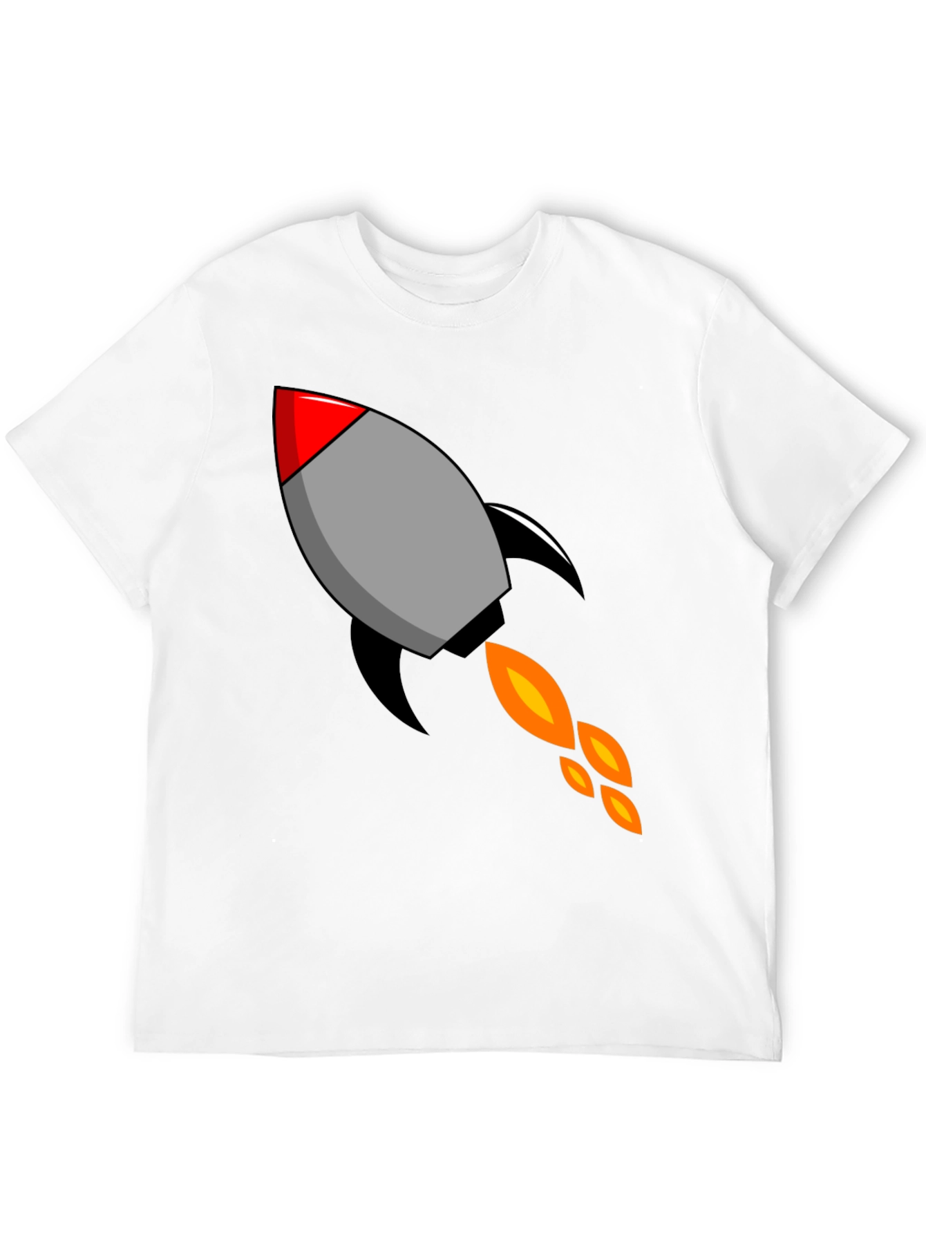 Rocket Graphic Black T-Shirt - Blast Off in Style!
