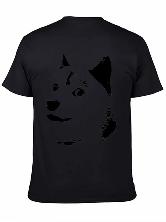 Doge Face Graphic T-Shirt - Black