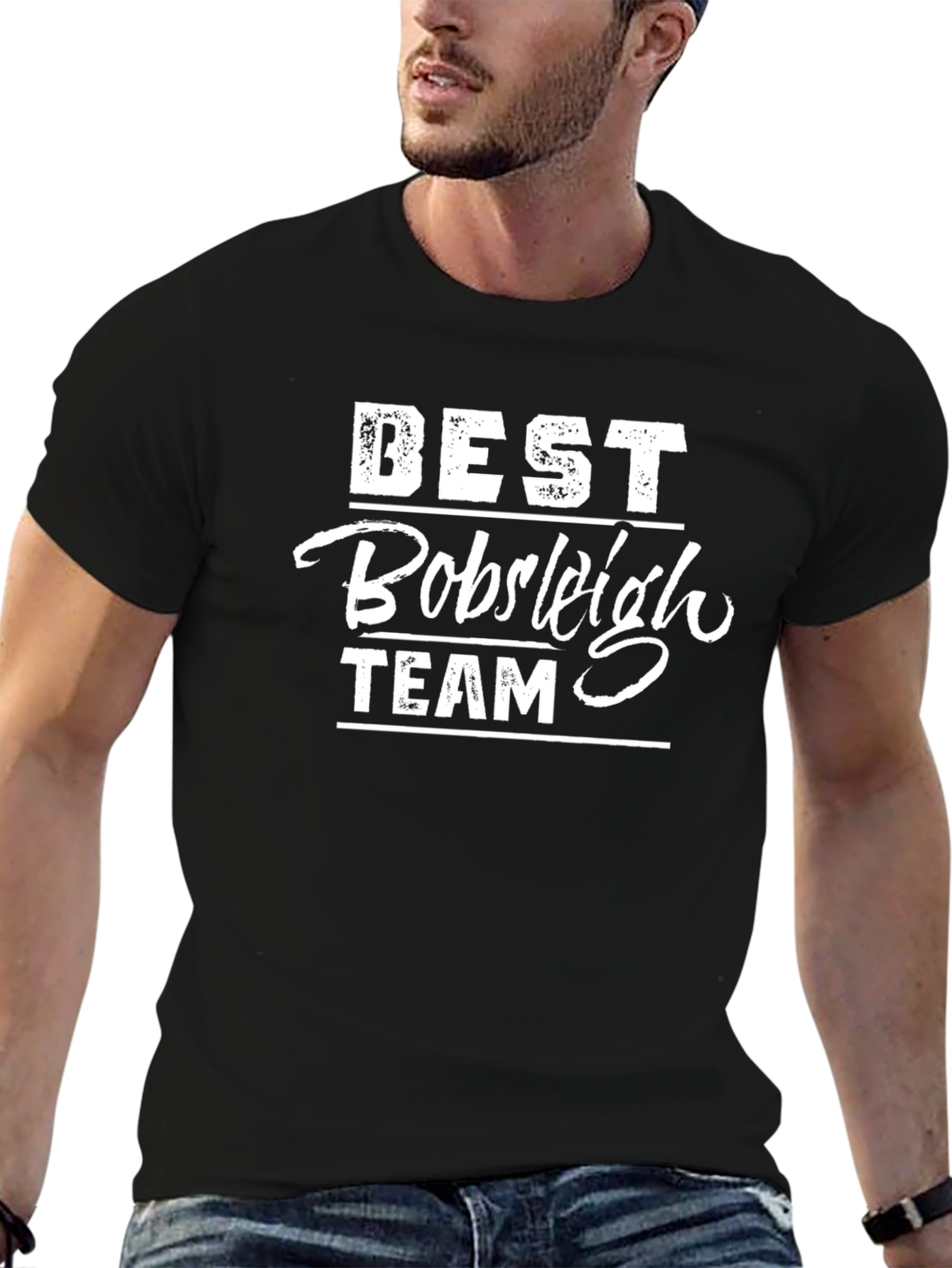 Best Bobsleigh Team Graphic T-Shirt - Black
