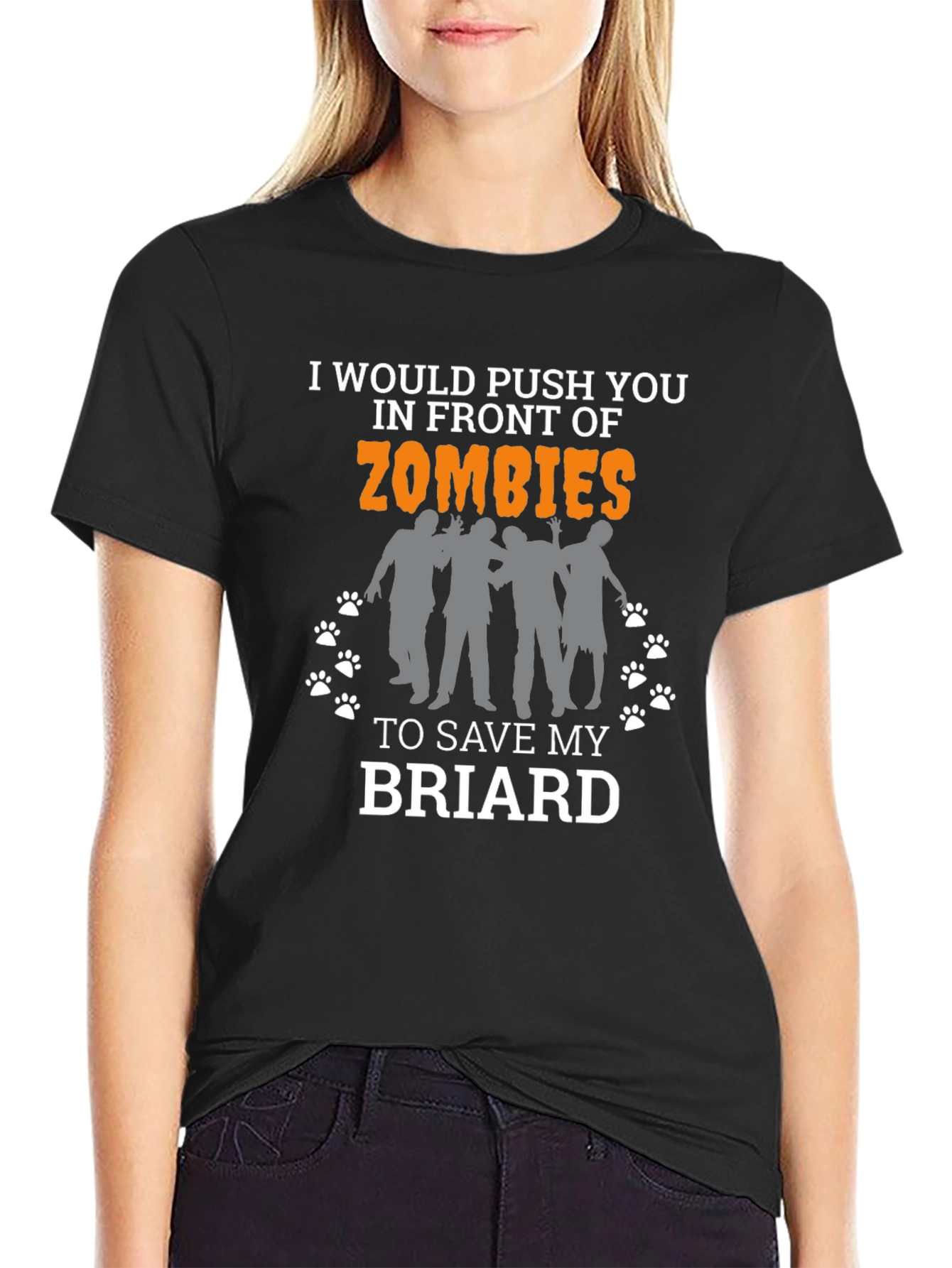 Zombie Briard Dog Lover T-Shirt