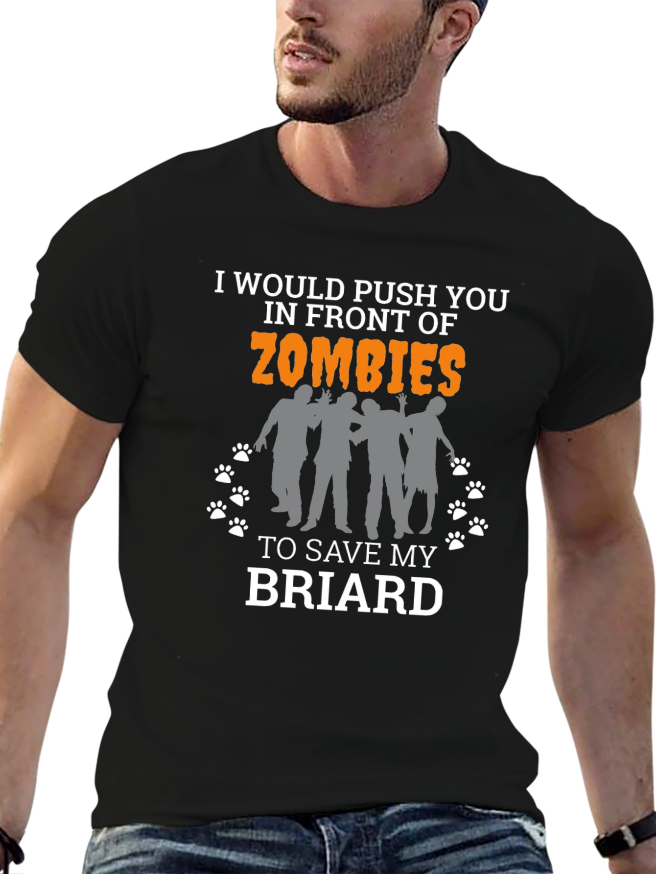 Zombie Briard Dog Lover T-Shirt