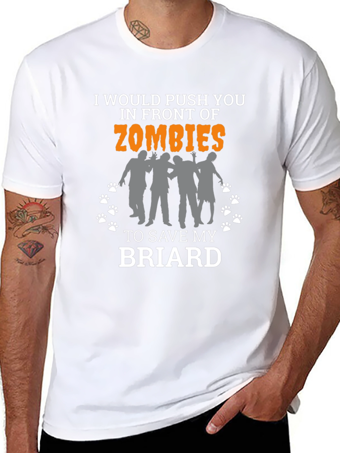 Zombie Briard Dog Lover T-Shirt