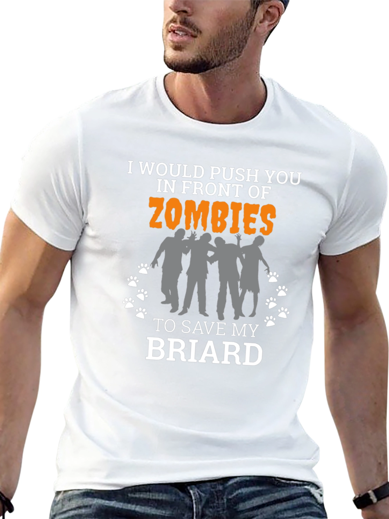 Zombie Briard Dog Lover T-Shirt
