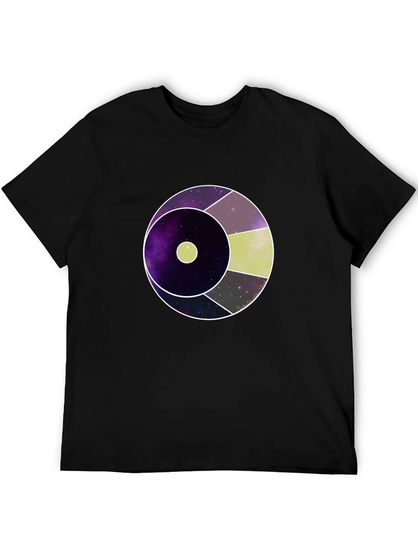 Galaxy Eye Graphic Print Black T-Shirt