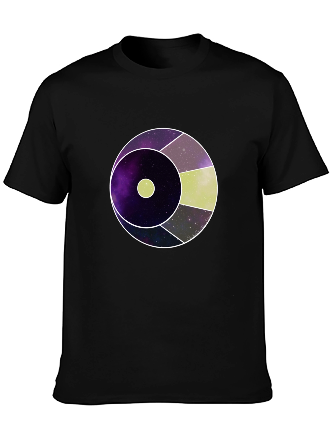 Galaxy Eye Graphic Print Black T-Shirt