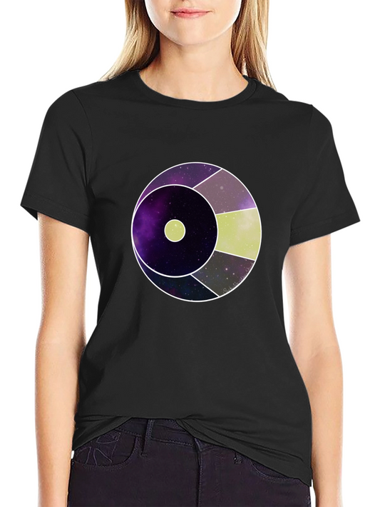Galaxy Eye Graphic Print Black T-Shirt