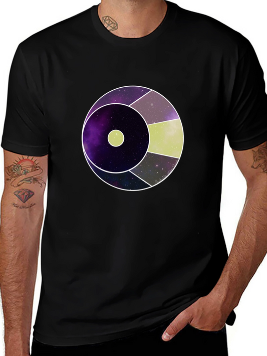 Galaxy Eye Graphic Print Black T-Shirt