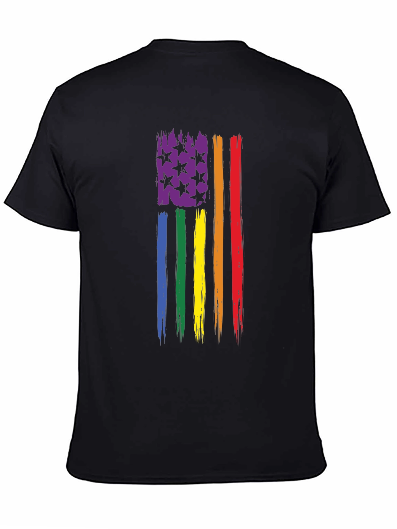 LGBT Pride Flag T-Shirt - Distressed USA Design