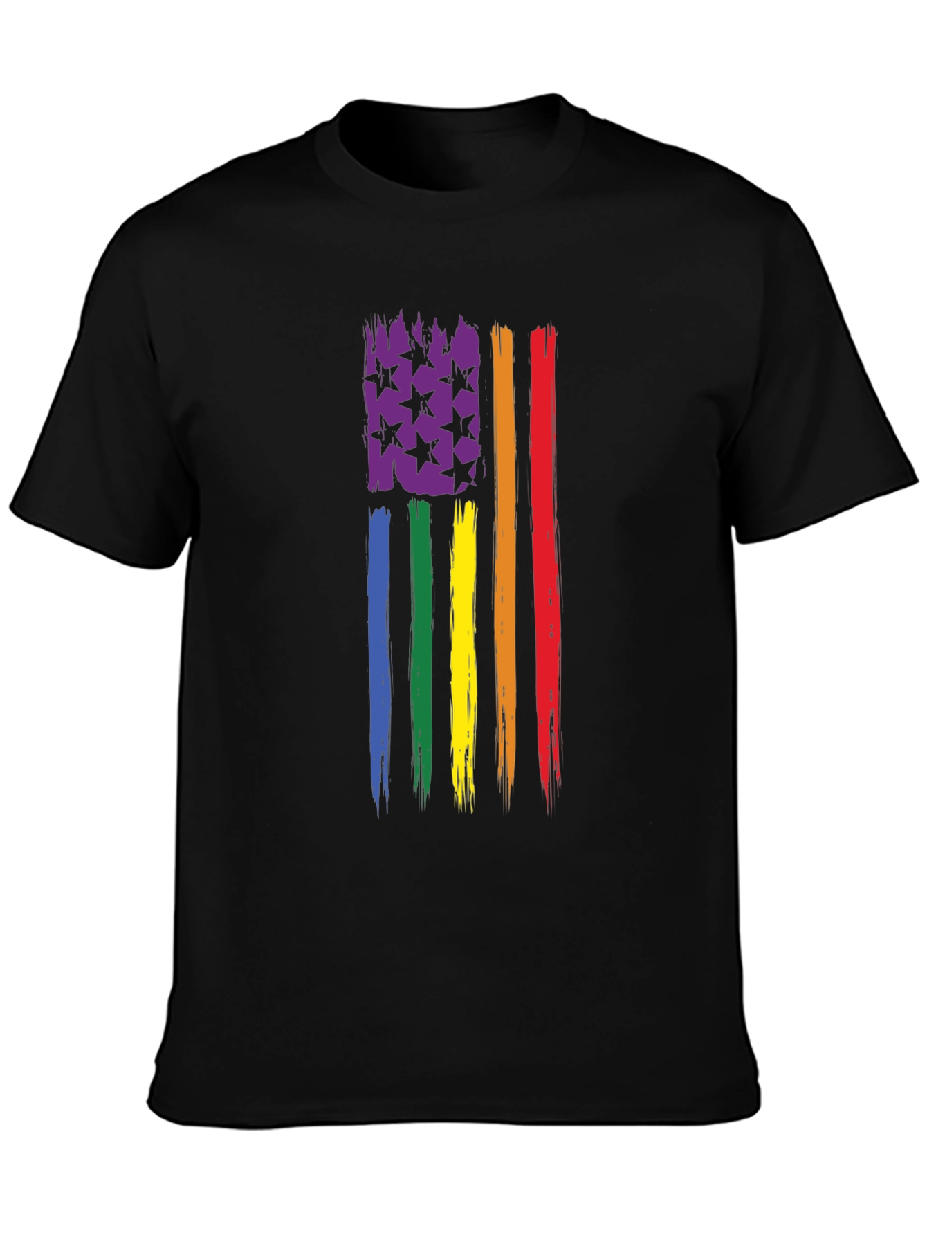 LGBT Pride Flag T-Shirt - Distressed USA Design