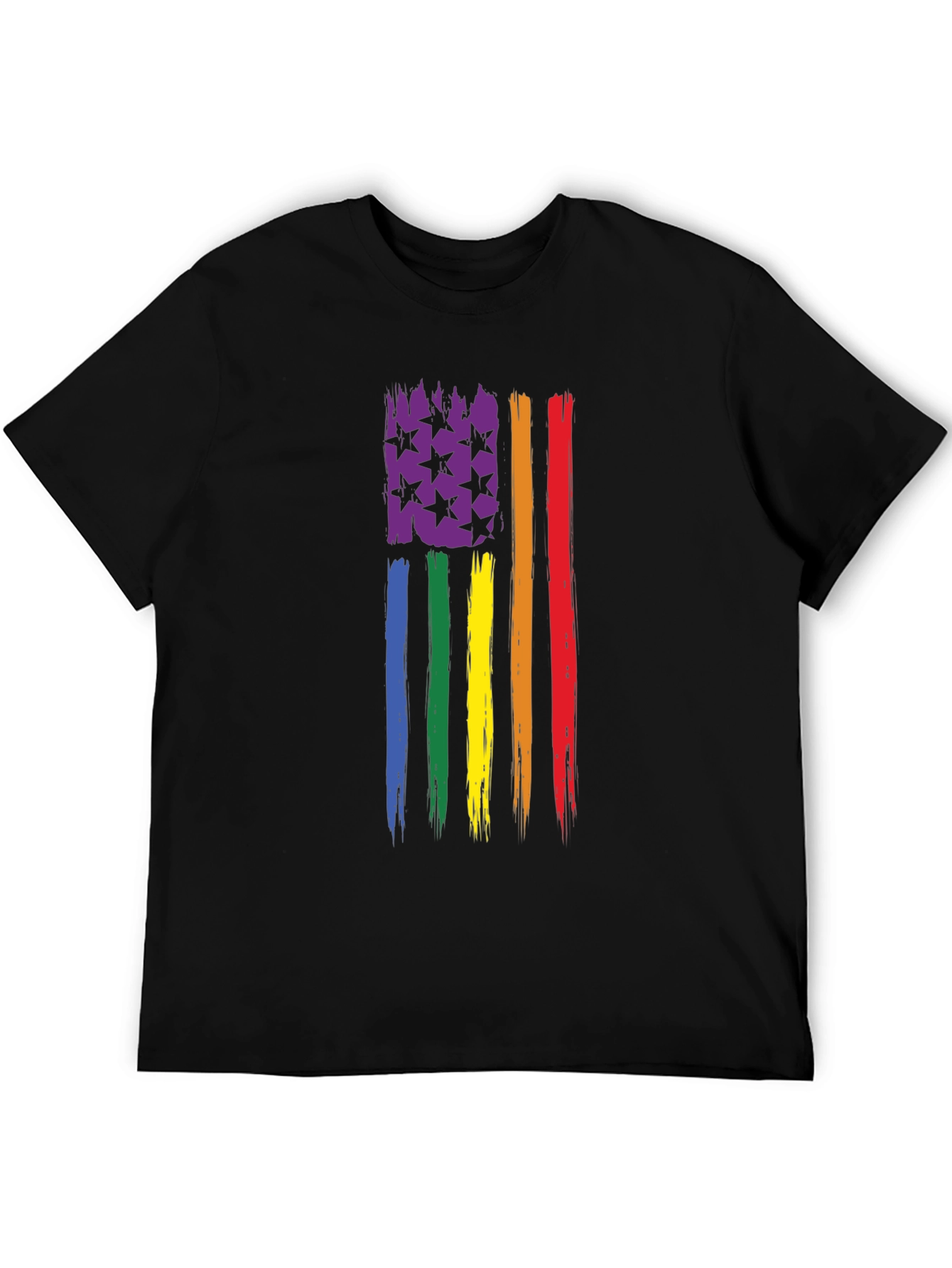 LGBT Pride Flag T-Shirt - Distressed USA Design