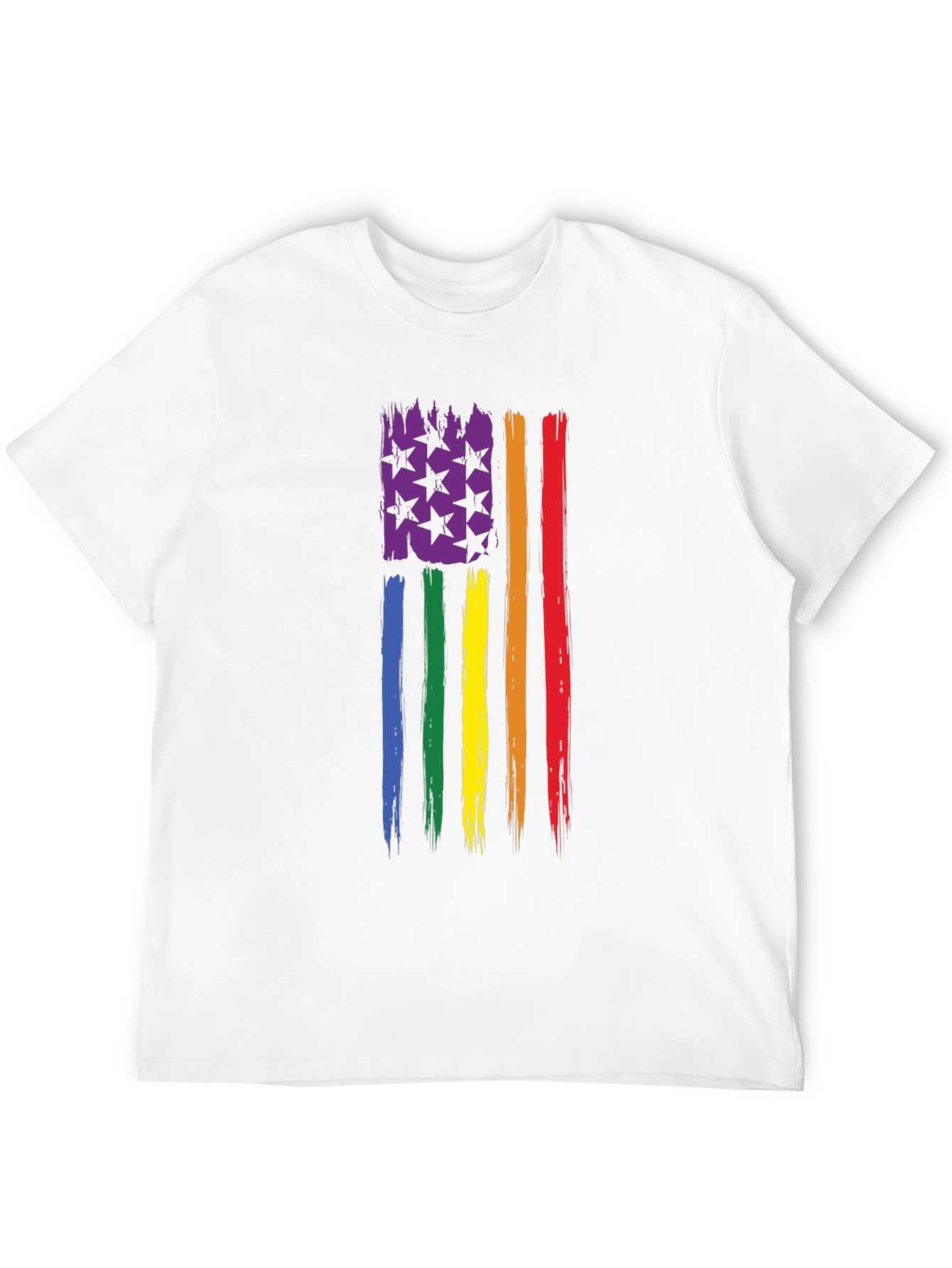 LGBT Pride Flag T-Shirt - Distressed USA Design