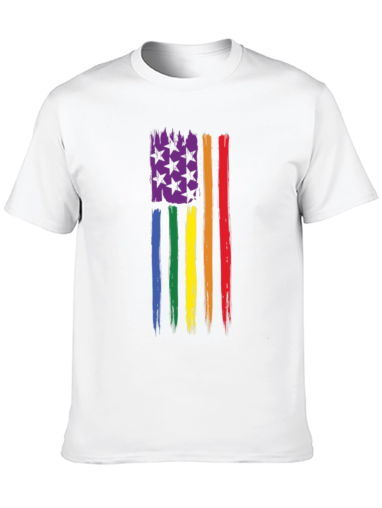 LGBT Pride Flag T-Shirt - Distressed USA Design
