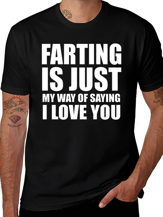Funny Farting I Love You Black T-Shirt