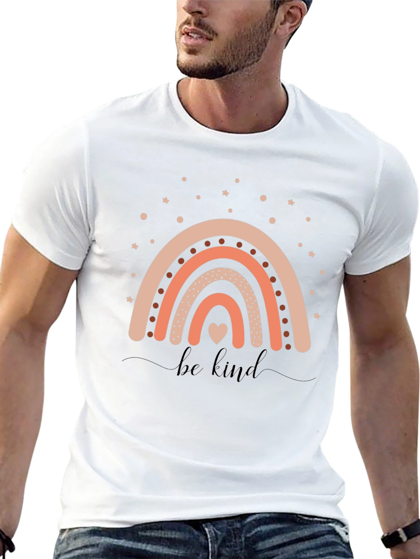 Be Kind Rainbow Graphic T-Shirt - Casual Cotton Tee