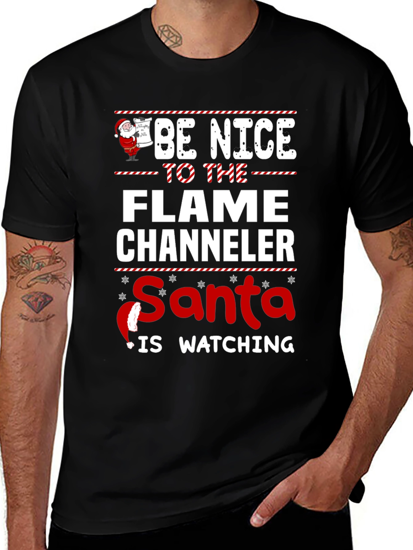 Flame Chaneler Santa Watching T-Shirt