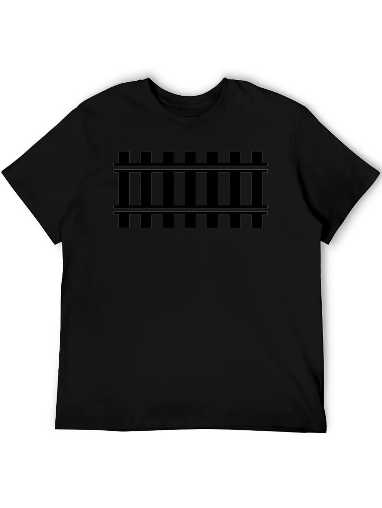Railroad Track Graphic T-Shirt - Black