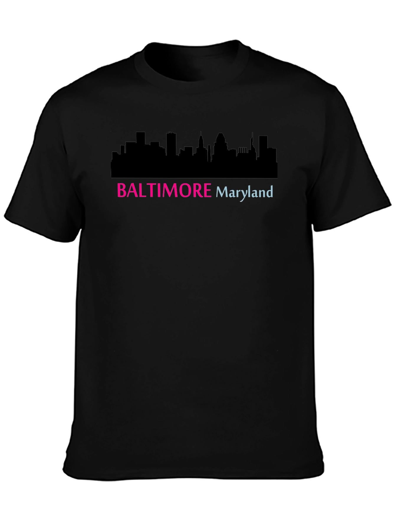 Baltimore Maryland Skyline Graphic Tee - Black
