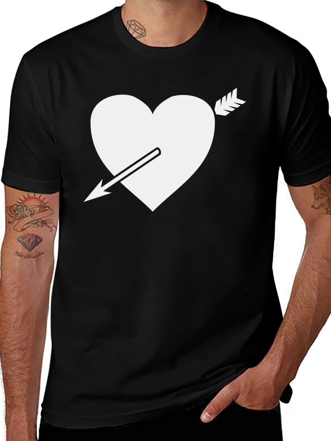 Heart Arrow Graphic Tee - Classic Black T-Shirt