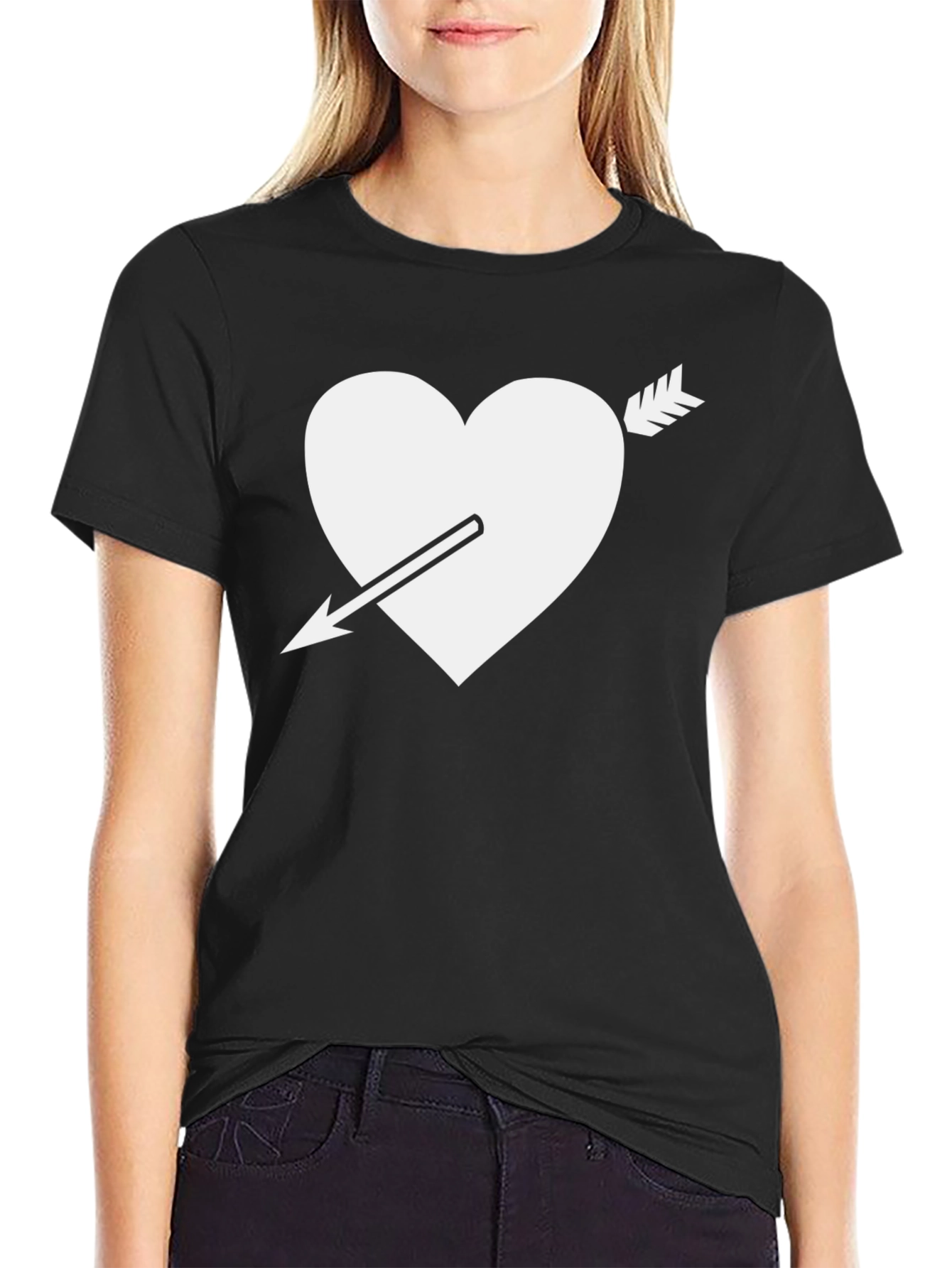 Heart Arrow Graphic Tee - Classic Black T-Shirt