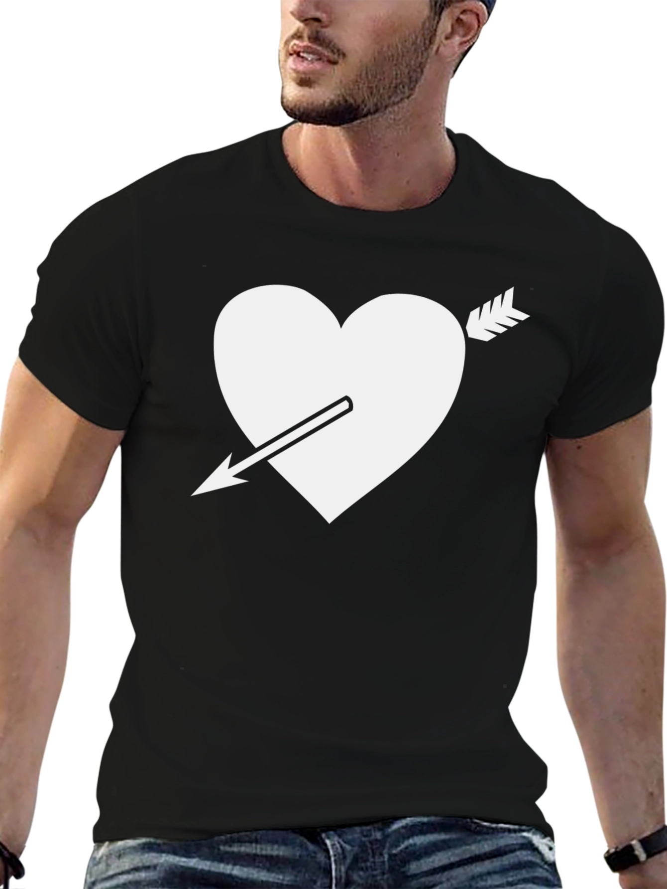 Heart Arrow Graphic Tee - Classic Black T-Shirt
