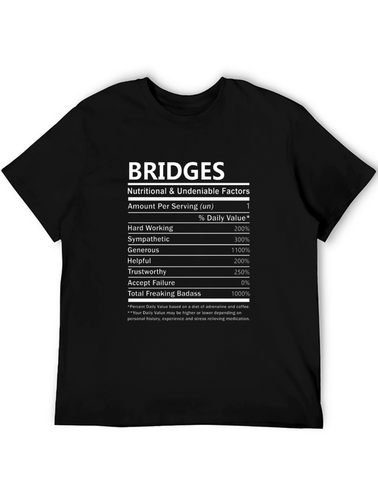 Bridges Nutritional Facts Black T-Shirt