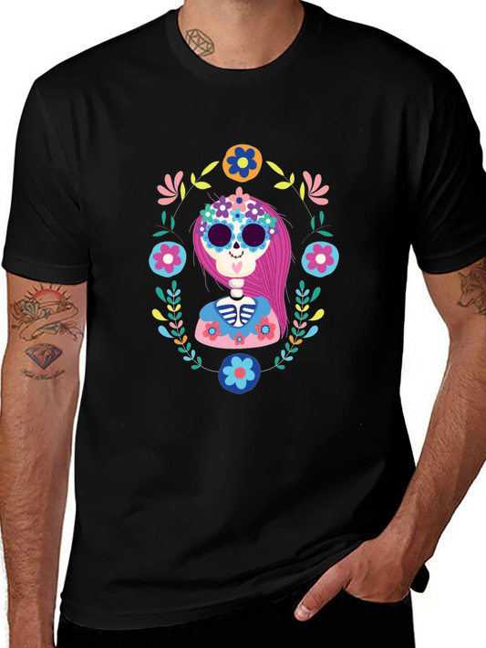 Day of the Dead Sugar Skull Graphic Tee