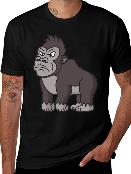 Grumpy Gorilla Graphic T-Shirt - Black Cotton Tee