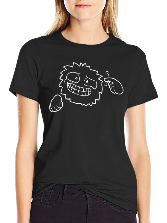 Crazy Cartoon Graphic Black T-Shirt