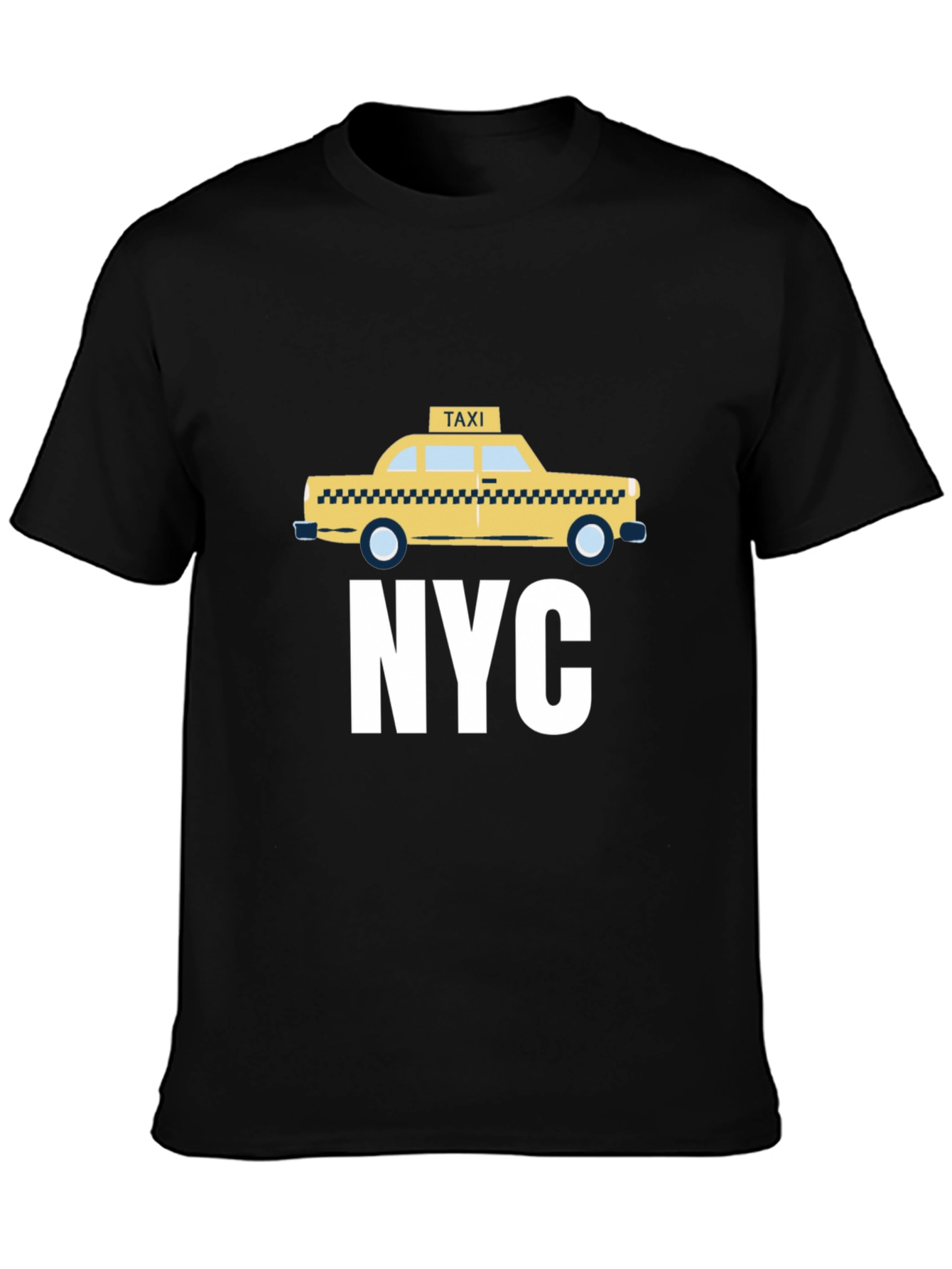 NYC Taxi Graphic Tee - Black Cotton T-Shirt