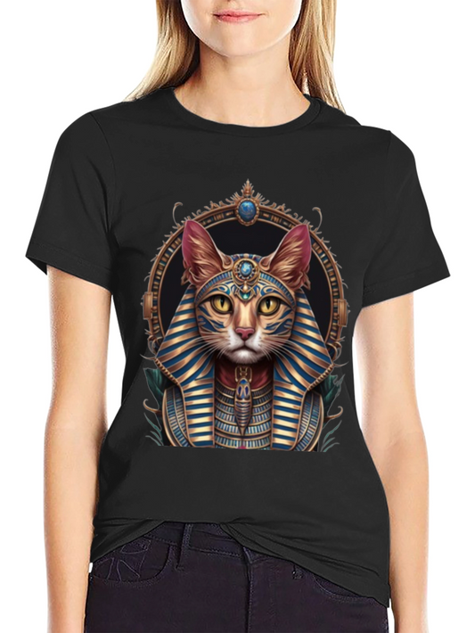 Egyptian Cat Pharaoh Graphic T-Shirt