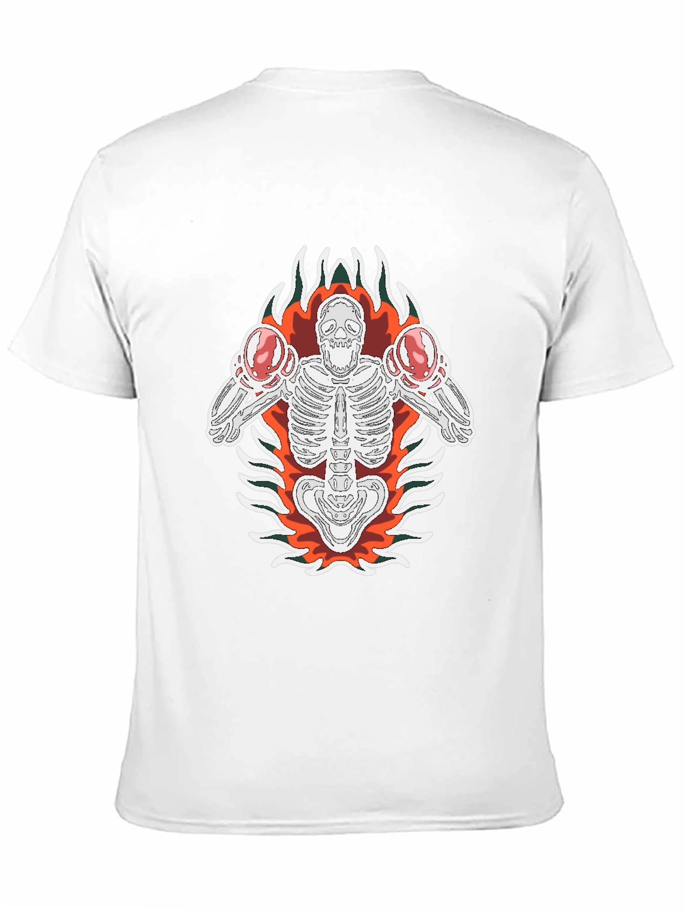 Skeleton Boxer Graphic Tee - Black Cotton T-Shirt