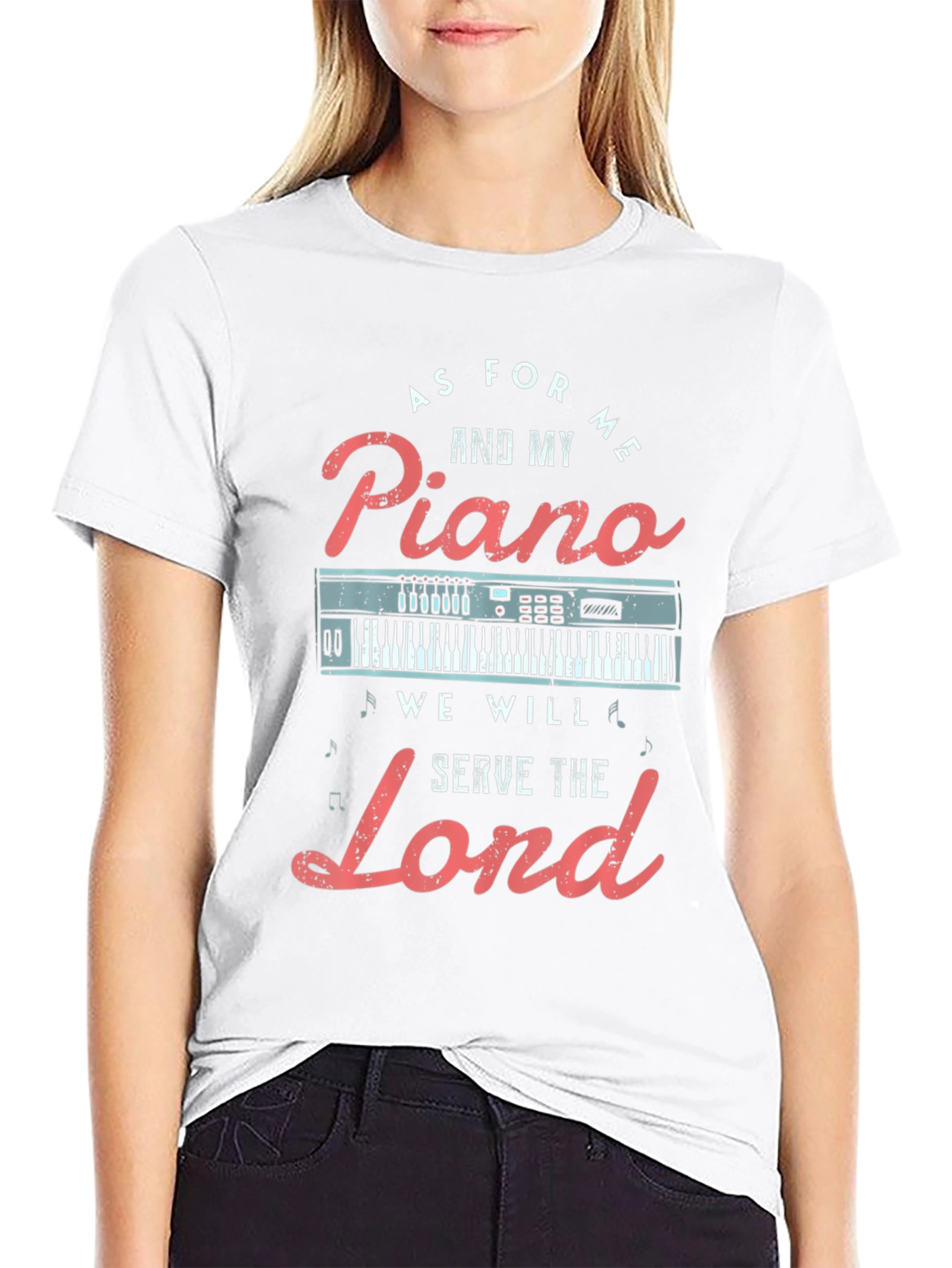 Piano Lovers T-Shirt: Serve The Lord