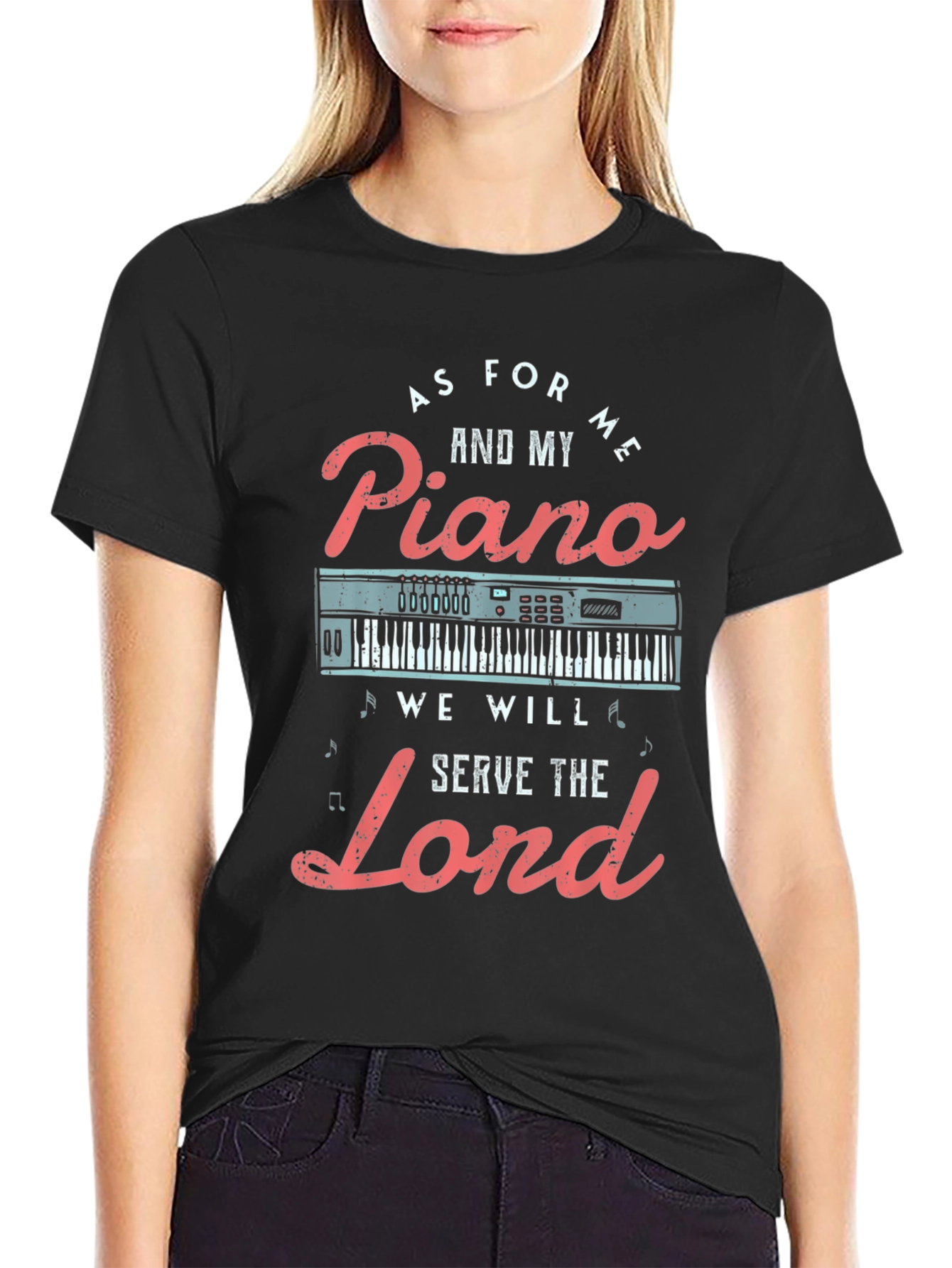 Piano Lovers T-Shirt: Serve The Lord