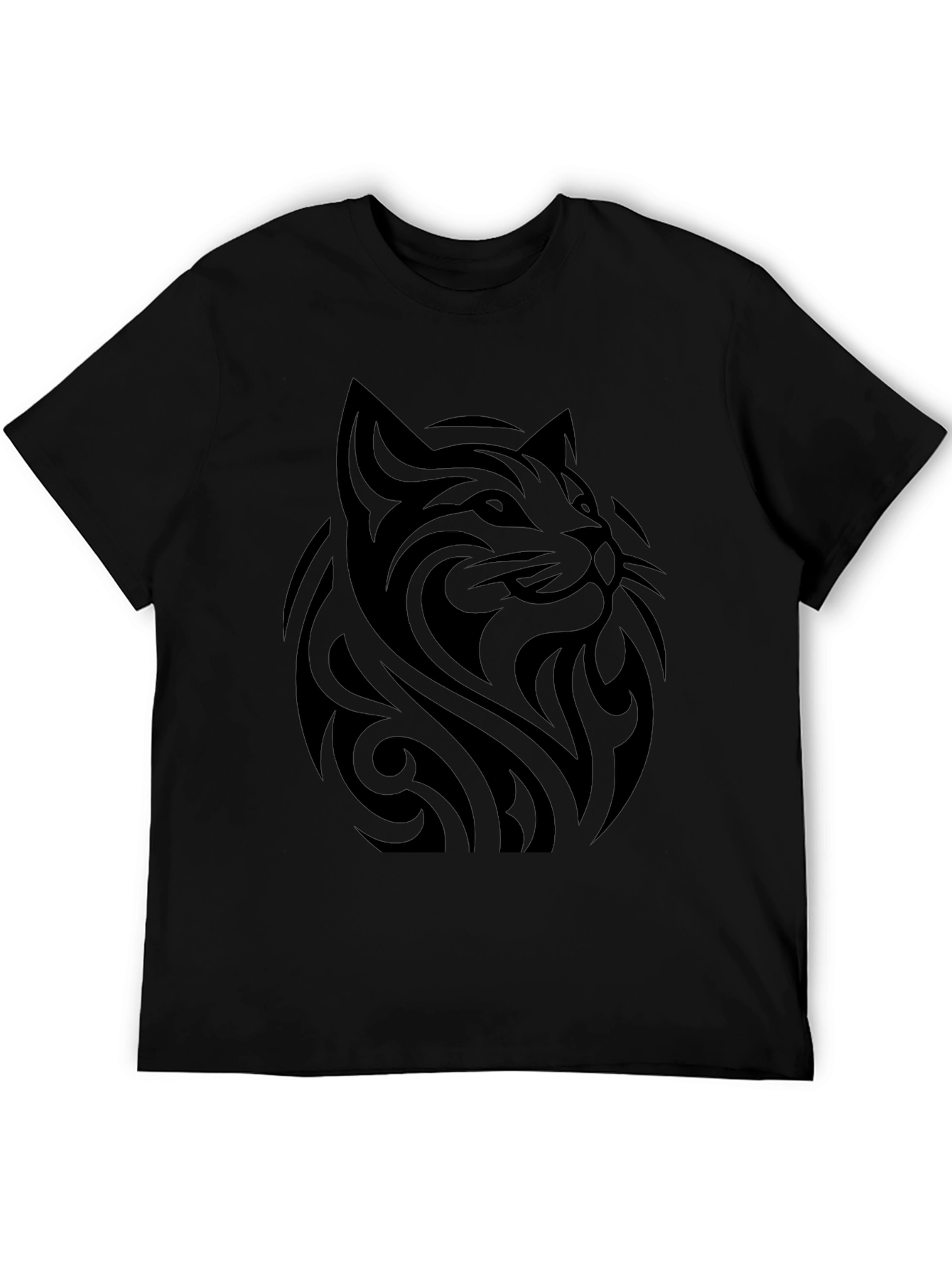 Black Cat Tribal Art Mens T-Shirt