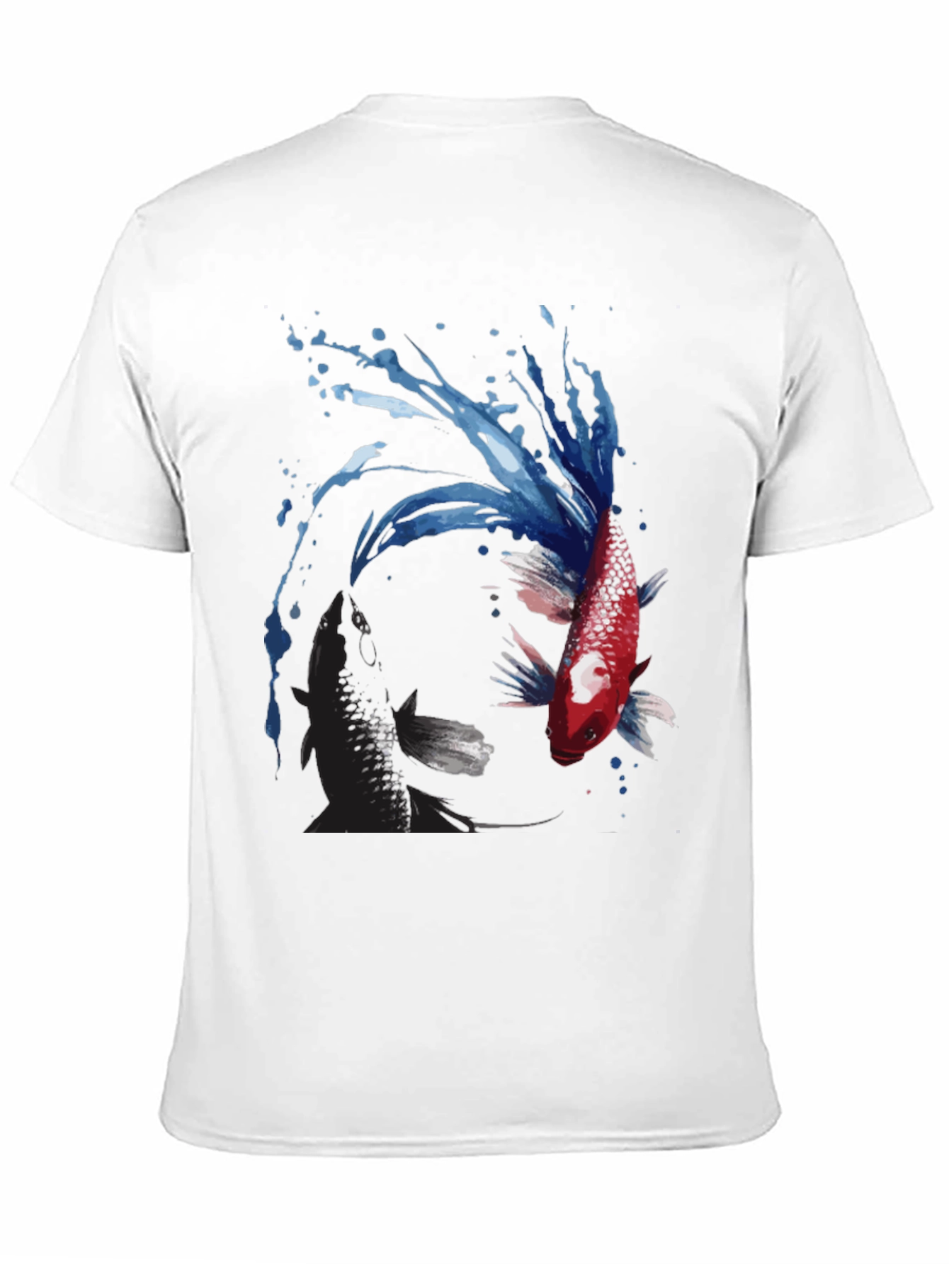 Yin Yang Koi Fish Graphic Tee - Black