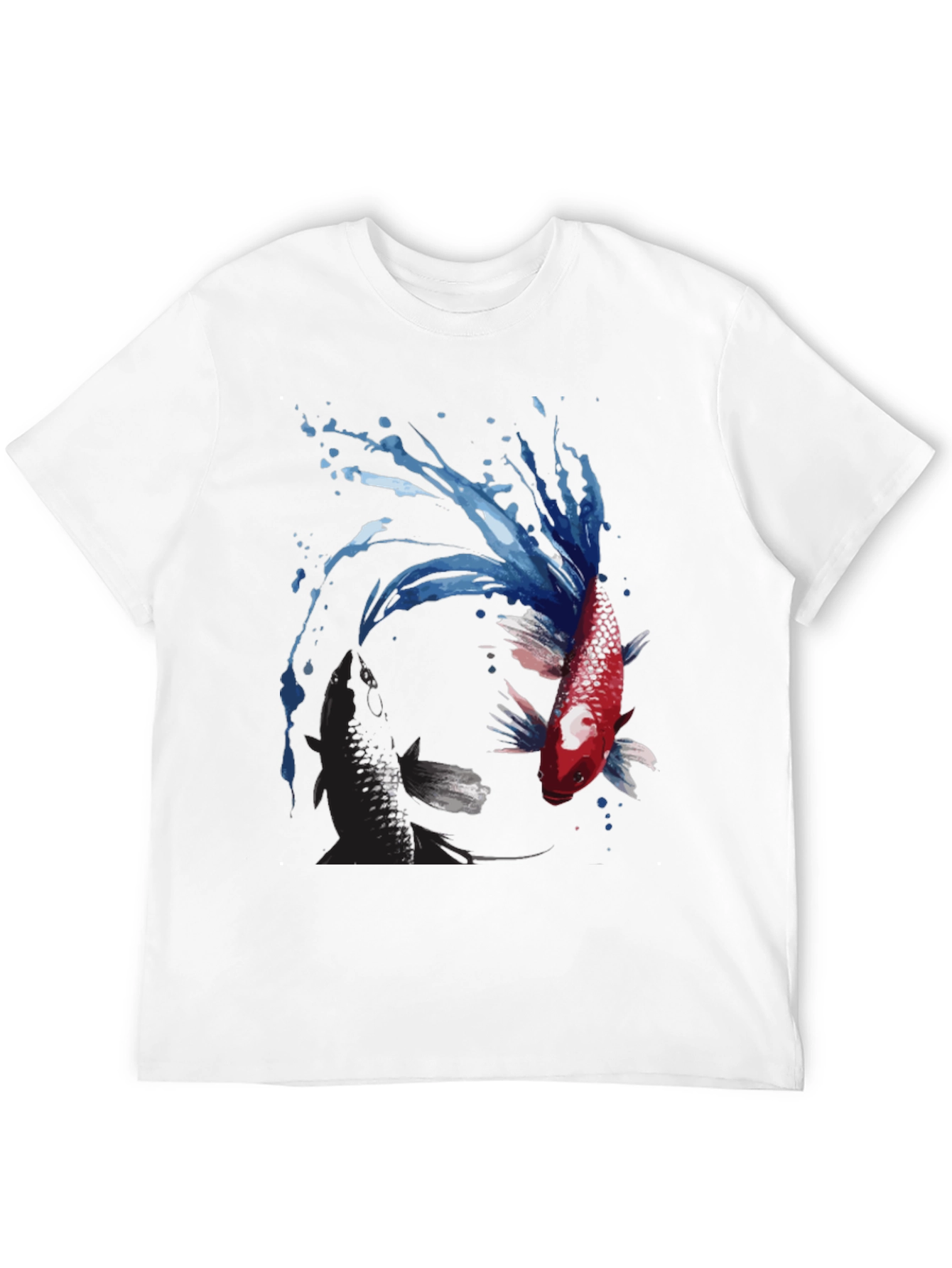 Yin Yang Koi Fish Graphic Tee - Black