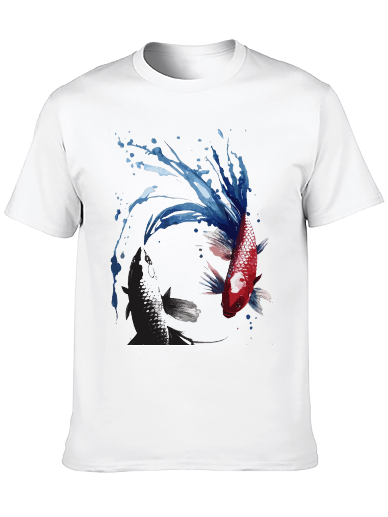 Yin Yang Koi Fish Graphic Tee - Black