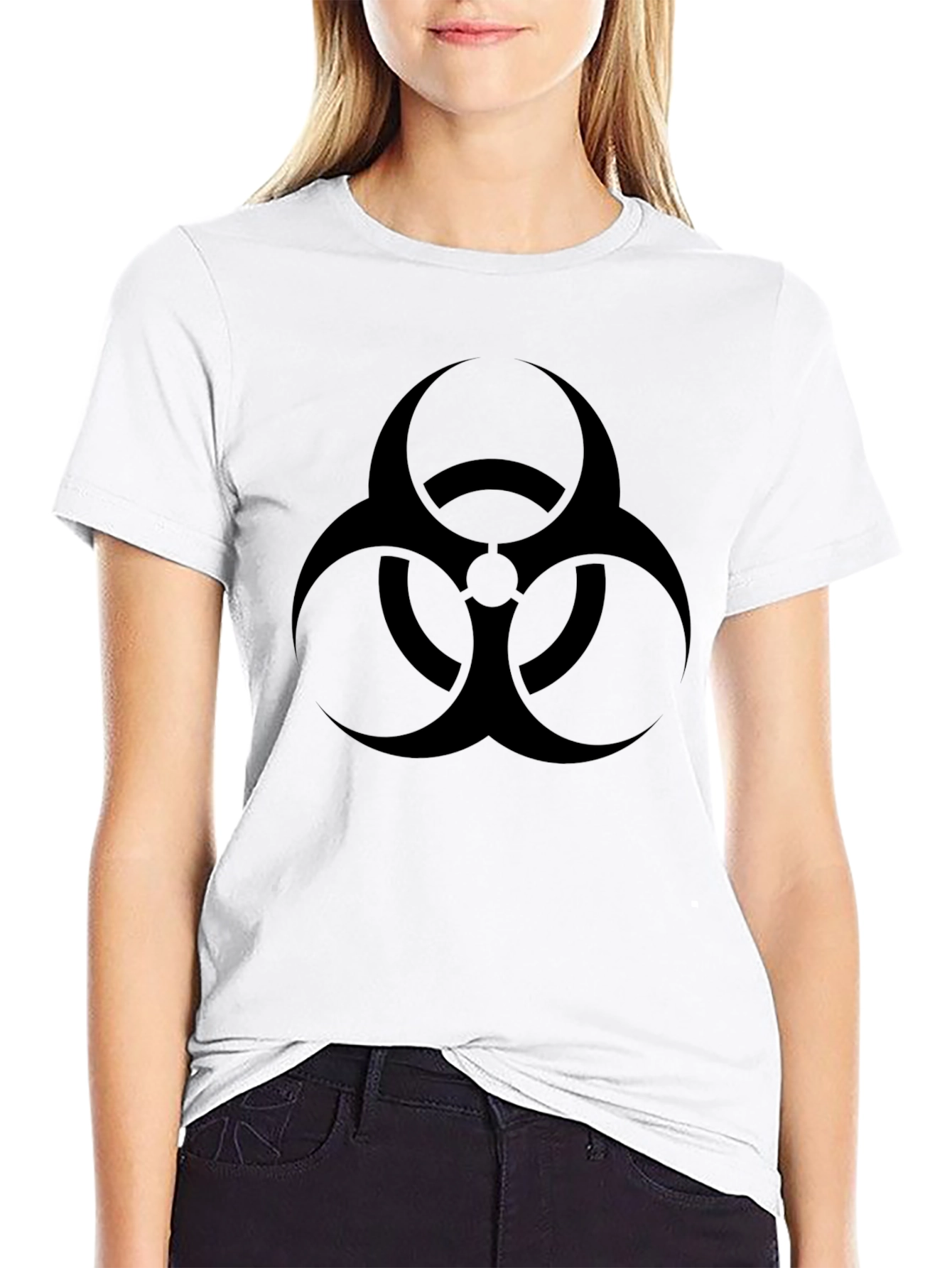 Biohazard Symbol Graphic Black T-Shirt