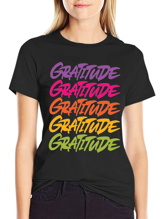 Gratitude Graphic Tee - Black Casual Shirt