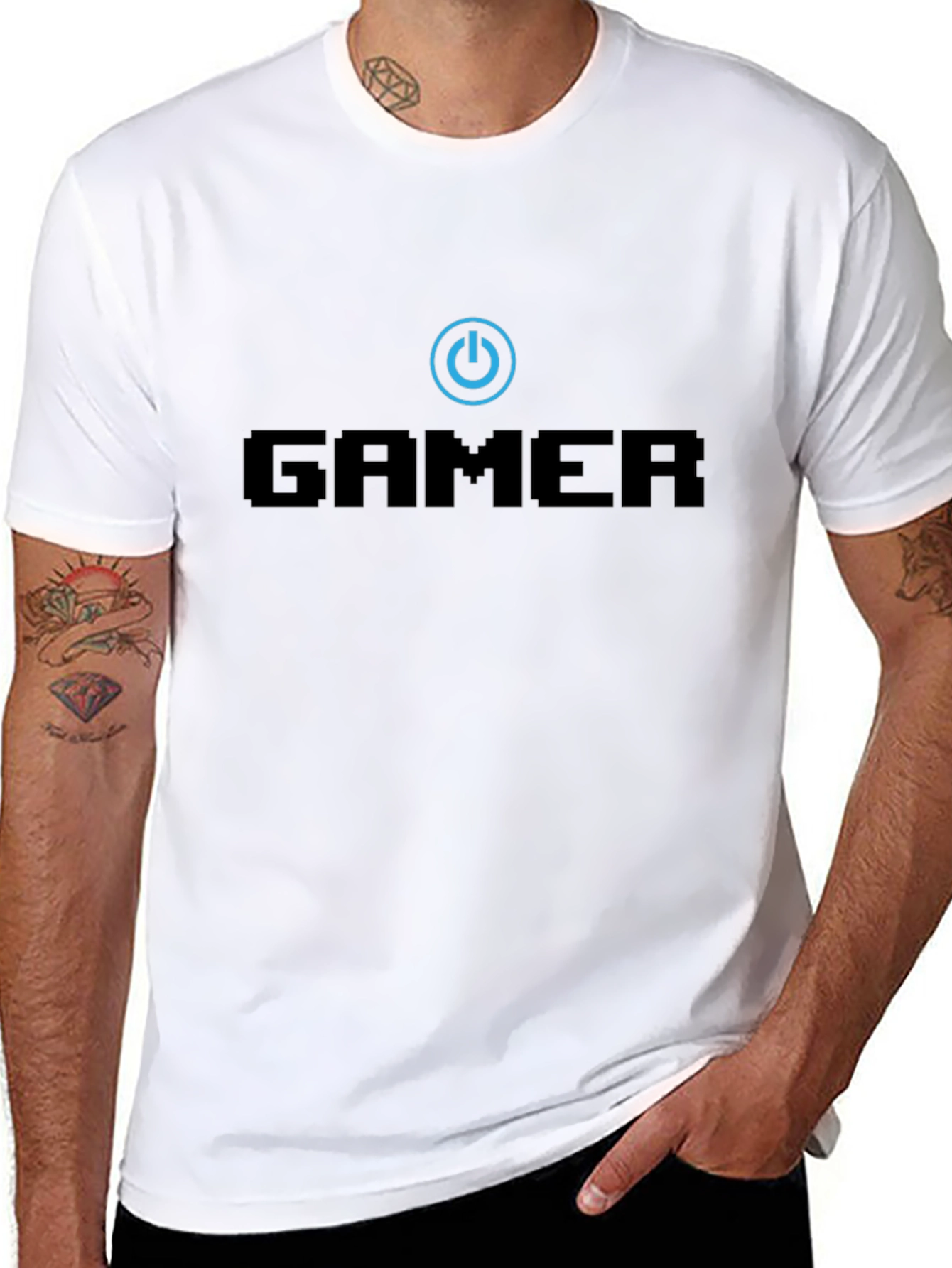 Gamer Power Button Black T-Shirt
