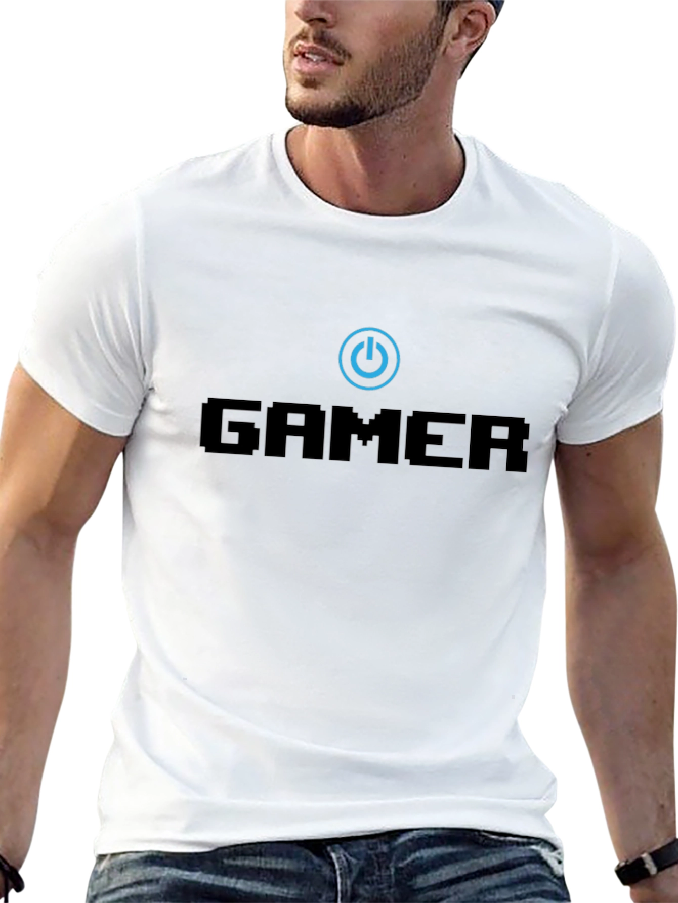 Gamer Power Button Black T-Shirt