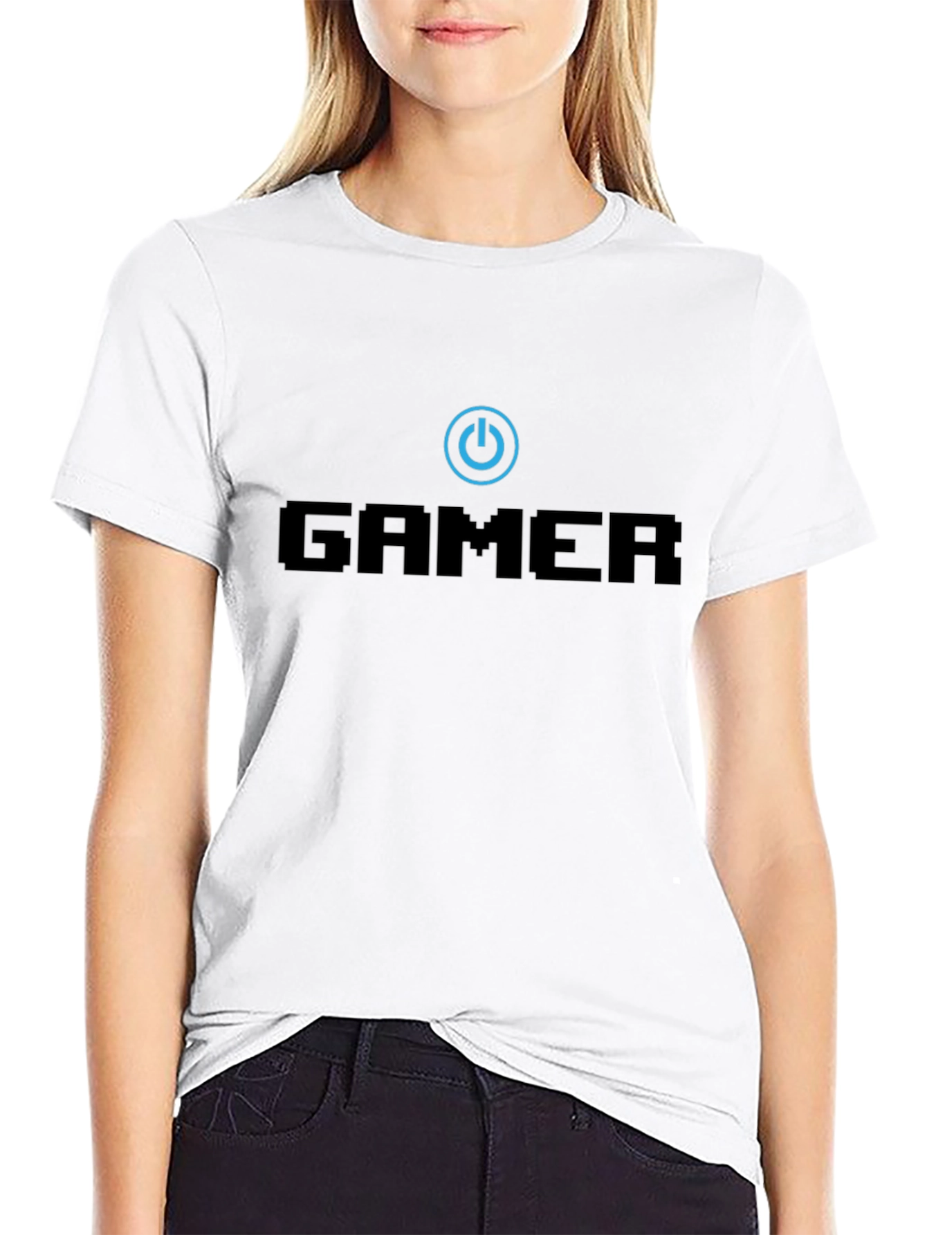 Gamer Power Button Black T-Shirt