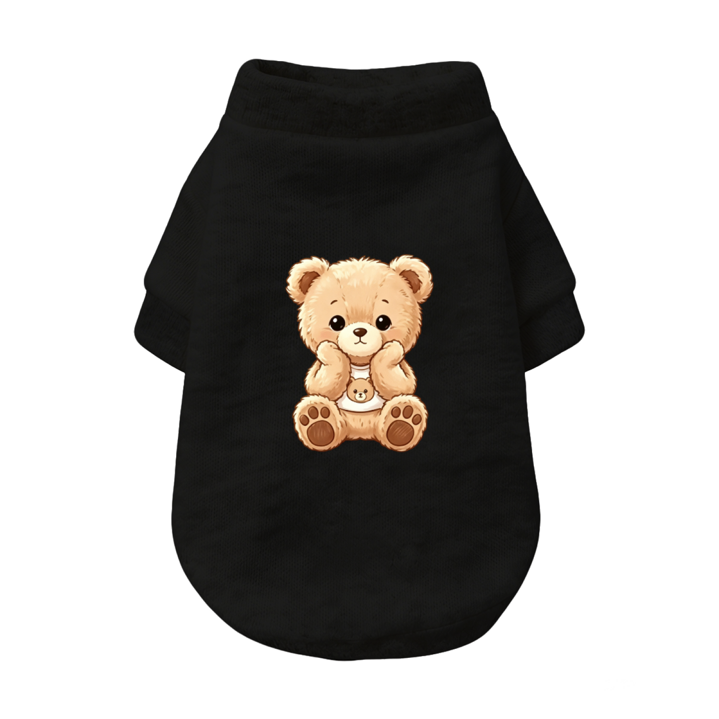 Hugging Mini Bear Grey Pet Pullover Sweater, Fluffy Teddy Puppy Outfit