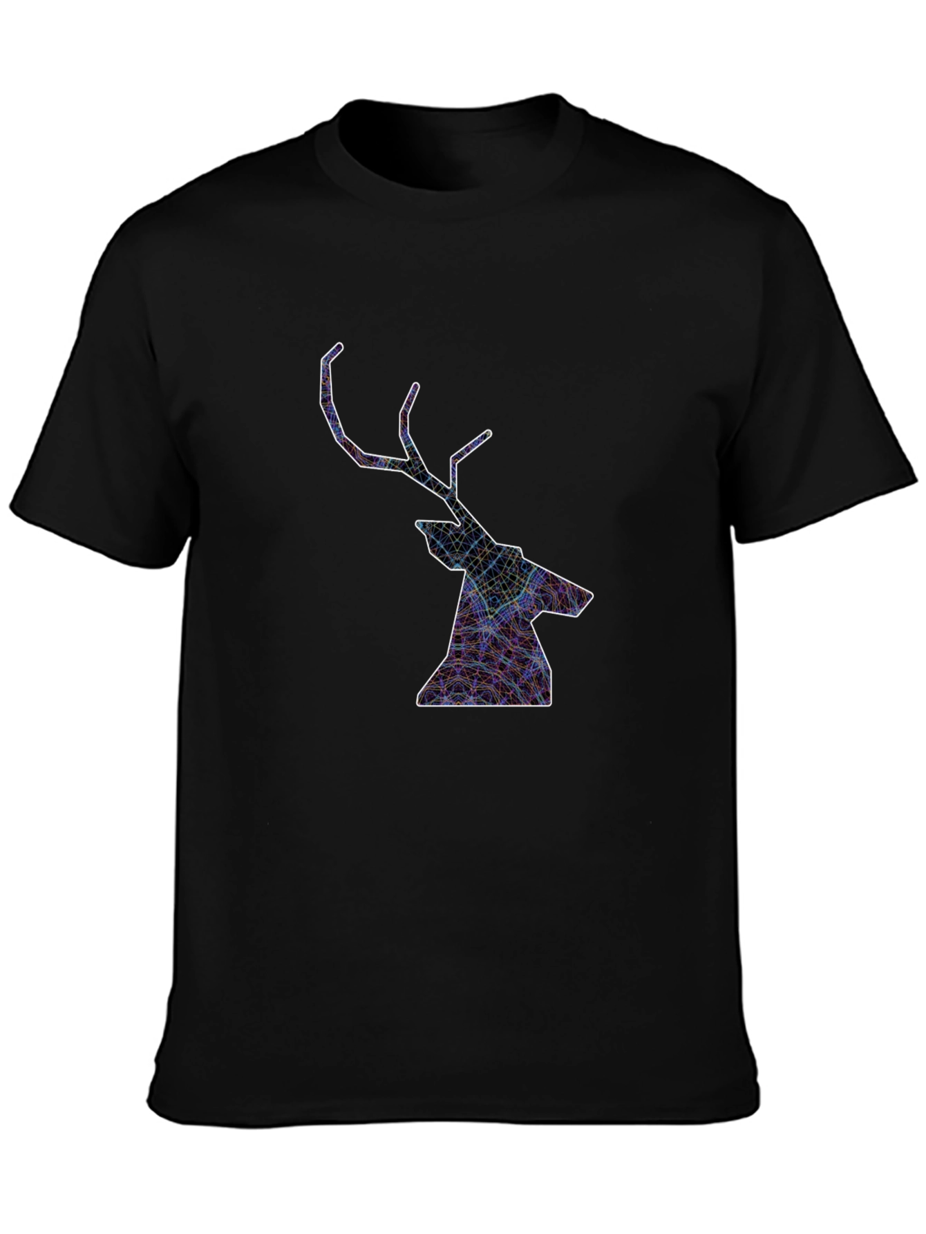 Geometric Deer Head Graphic T-Shirt