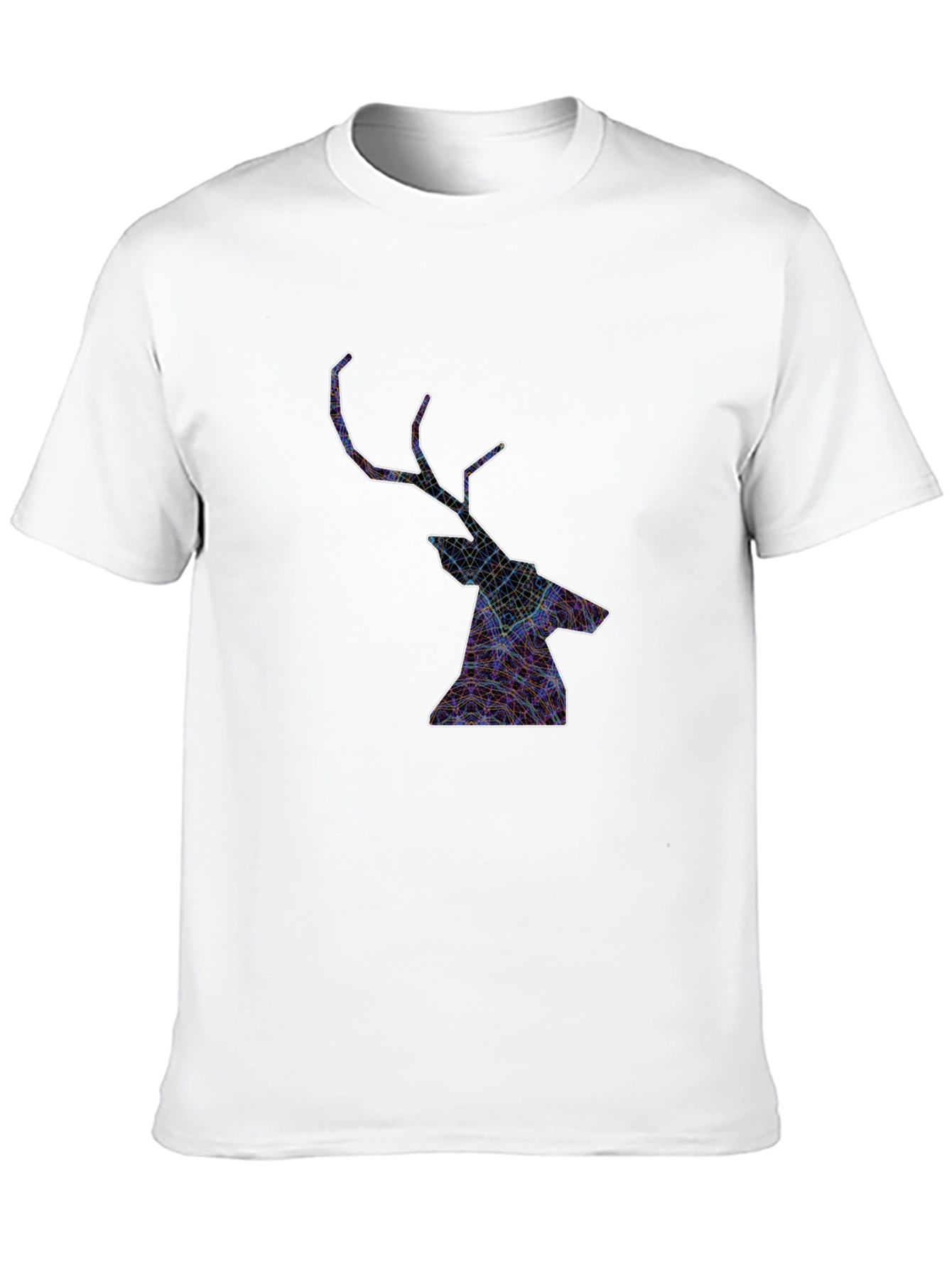 Geometric Deer Head Graphic T-Shirt