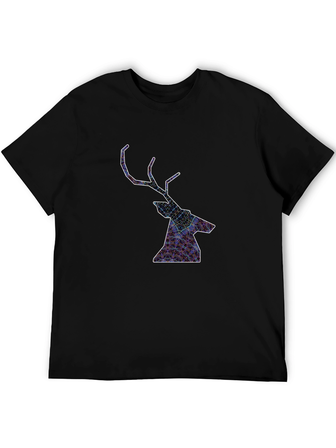 Geometric Deer Head Graphic T-Shirt