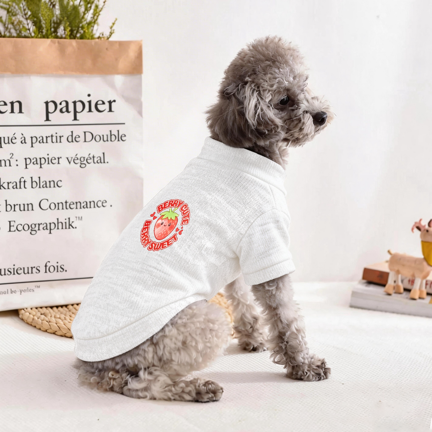 Trendy Slogan Print Pet Casual Cardigan Sweater